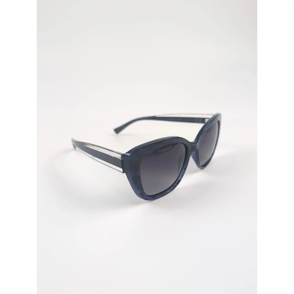 Christian Siriano Ophelia Blutt Sunglasses 54-18-144 Black Blue Tortoise EUC